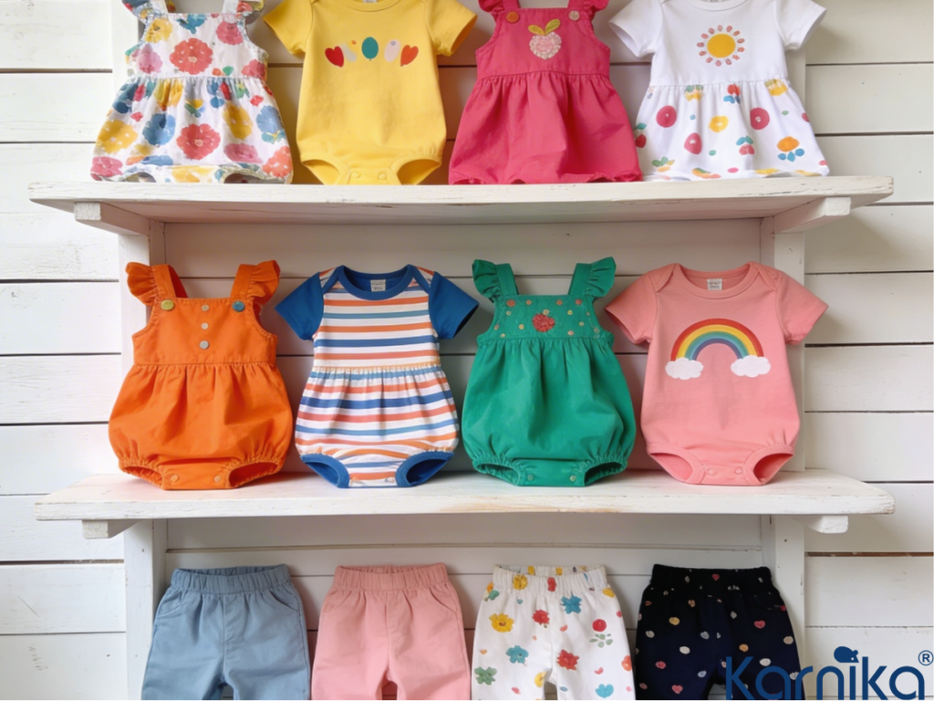 Different size options in kidswear wholesale clothing.