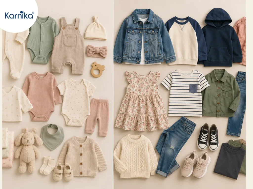 Baby apparel vs kidswear image
