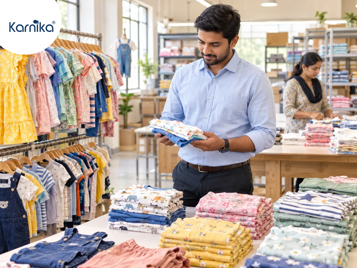 stock in a retail shop by wholesale kids wear India