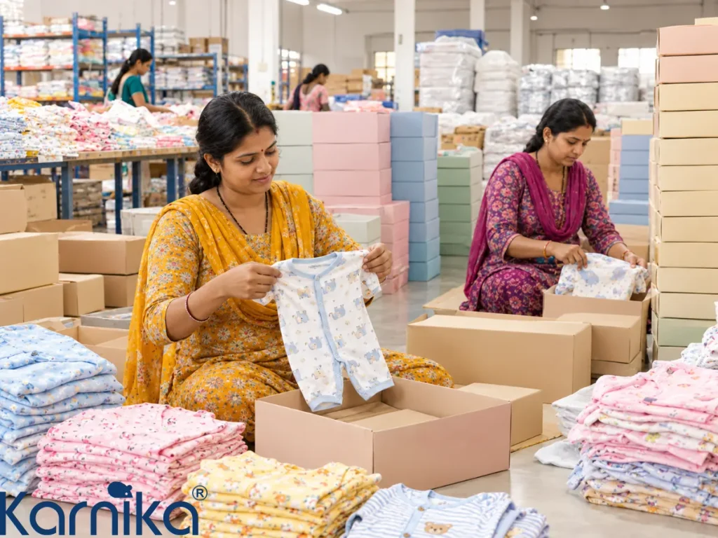 baby clothes manufacturer packing baby clothes